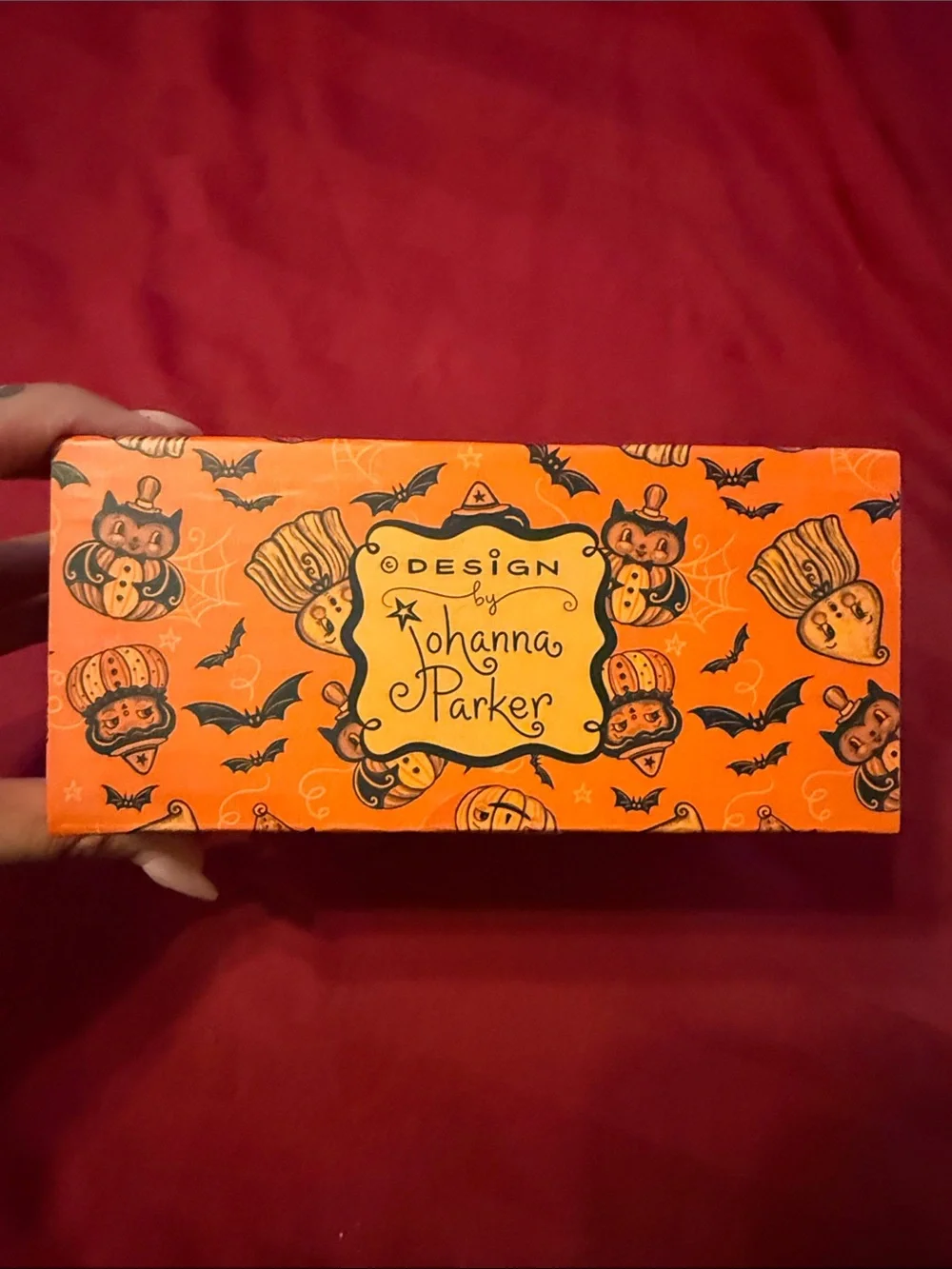 Johanna Parker Halloween Black Cat on Orange Pumpkin Salt & Pepper Shaker Set